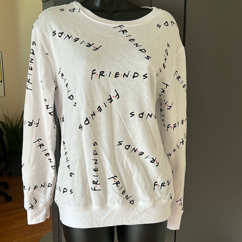Love Tribe | Friends White Sweater Size S | 60% Cotton 40% Polyester
